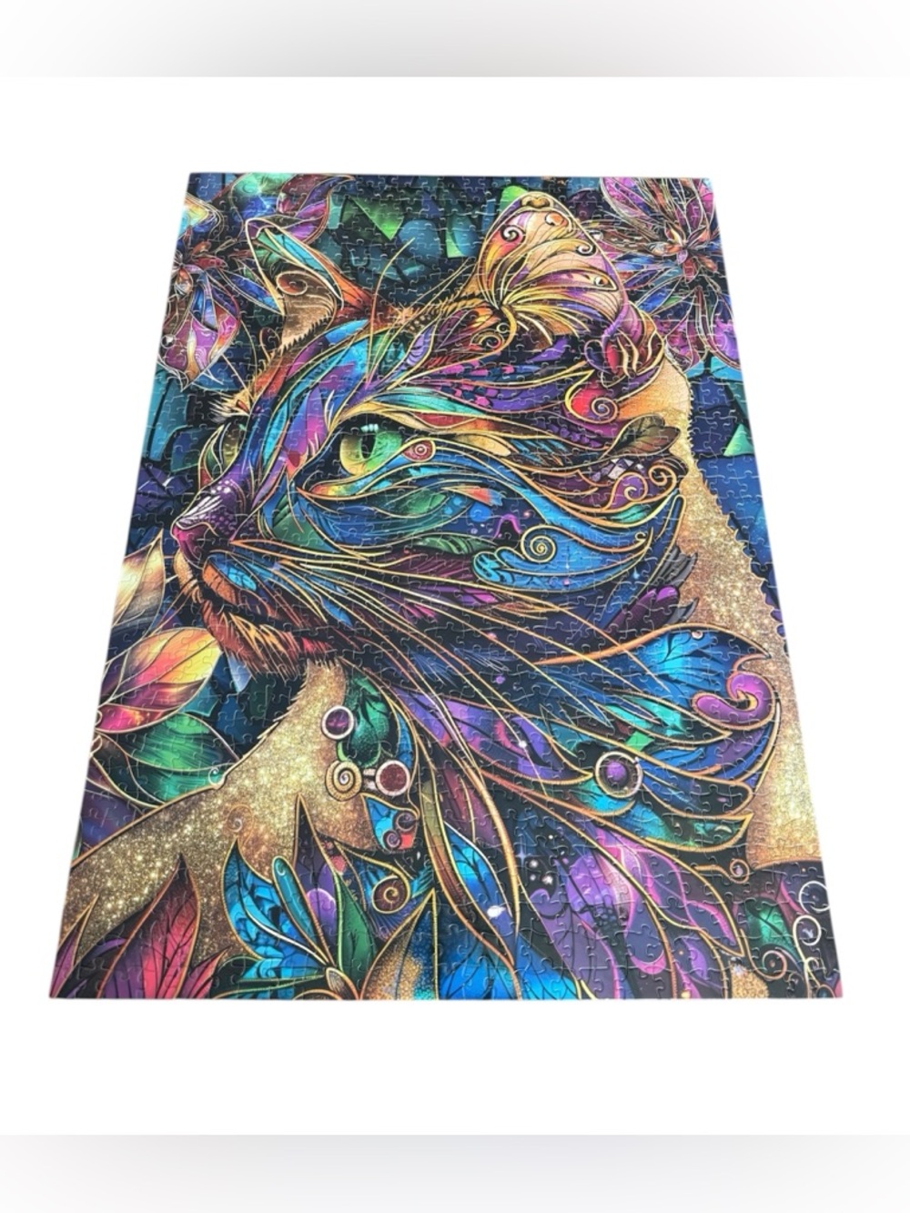 Colorful Cat Abstract Mosaic Pattern Jigsaw Puzzle 1000pcs Complete - Picture 3 of 5